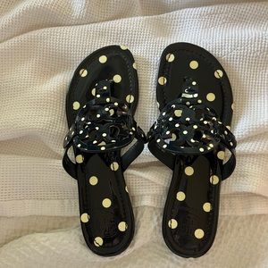 BRAND NEW Tory Burch Miller Sandals: Blue polka dot